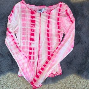 Princess Polly tie-dye, hot pink long sleeve top